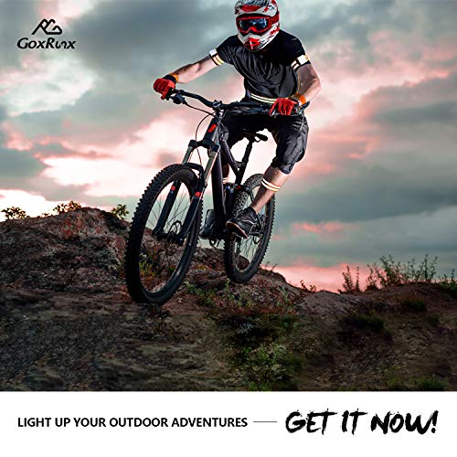 GoxRunx Reflective Bands Running Gear 6 Pack-Adjustable Reflective Armband Arm Wrist Ankle Leg Bands Reflectors -Reflective Tape Straps for Clothing Night Running Cycling Walking -Slap Bracelets - color: Orange