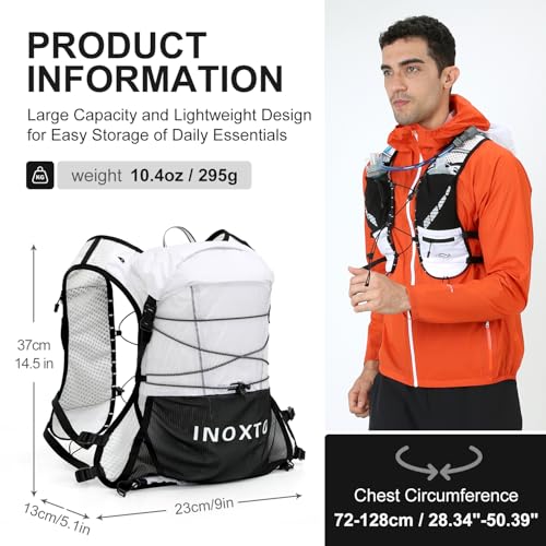 IX INOXTO Running Vest Hydration Backpack, Lightweight Running Backpack - color: White