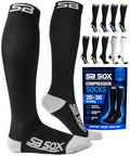 SB SOX Compression Socks for Men & Women (20-30mmHg) - color: Black/Gray, size: Medium