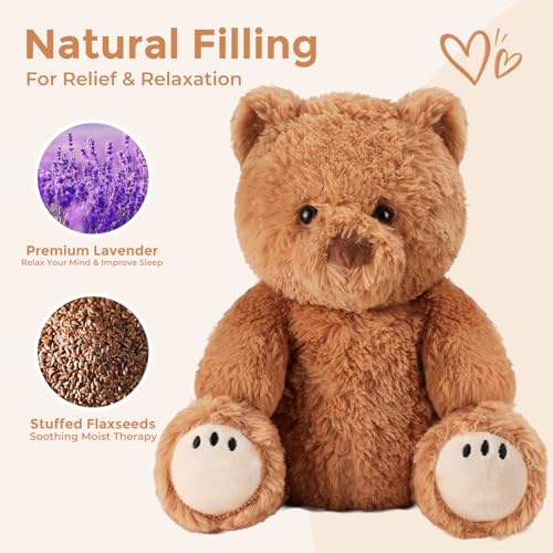 Microwavable Teddy Bear Stuffed Animals, Heatable & Coolable Plush Toys - style: Bear