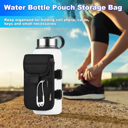 Cosmos Water Bottle Pouch Accessories for Gym Sports Hiking Running Walking Workout, Fits 18-40 Oz Bottle, Storage Pocket for Cell Phone Keys Cards Earphones