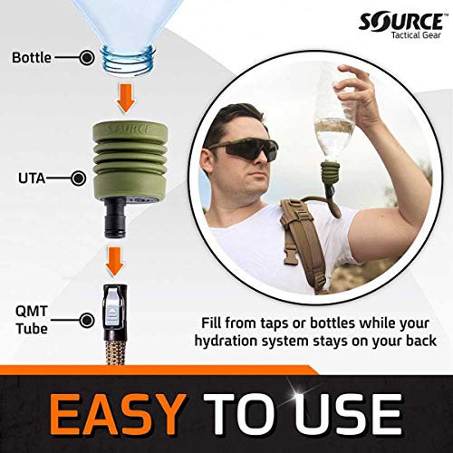 Source M.C. 3L Ultimate Low Profile Hydration System with UTA Rapid Refill Adapter and Magnetic Clip Kit, Coyote (4325190203)