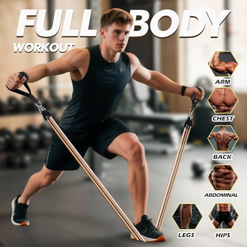 WHATAFIT Resistance Bands with Handles, 150 lb Exercise Bands Set - color: Gradient Coffee