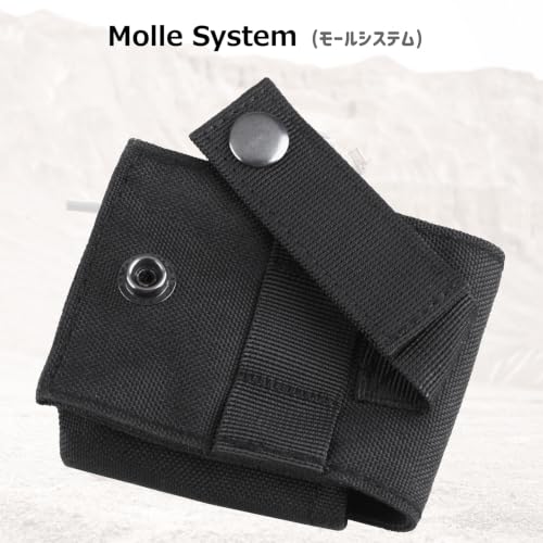 Azarxis Tactical Mini Belt Pouches, Multi-Purpose Small Battery Case Compact Utility EDC Card Slot Holder Waist Bags Military Molle Pack Sundries Storage Pack - color: #01 Black - 2 Pack