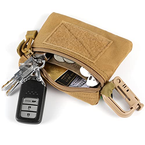 FRTKK 2 Pack Tactical Compact EDC Pouches Military Molle Utility Pouch Accessories Organizer Pouch Coin Purse Keychain Pocket Credit Card Holder Waist Pack - color: Orange 3