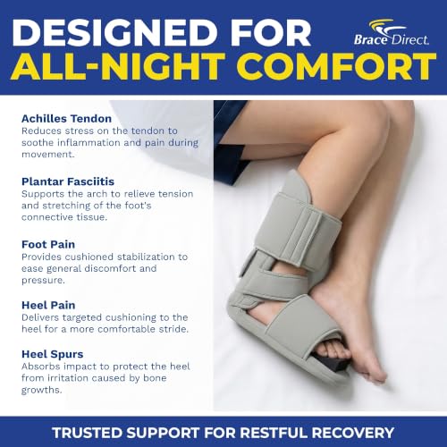 Brace Direct 90 Degree Night Splint, Sleeping Boot for Plantar Fasciitis - size: XL