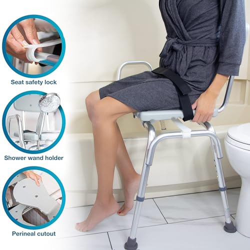 DMI Tub Transfer Bench and Shower Chair with Non Slip Aluminum Body, FSA Eligible, Adjustable Seat Height and Cut Out Access, Holds Weight up to 400 Lbs, Bath and Shower Safety, Transfer Bench - style: Standard Sliding