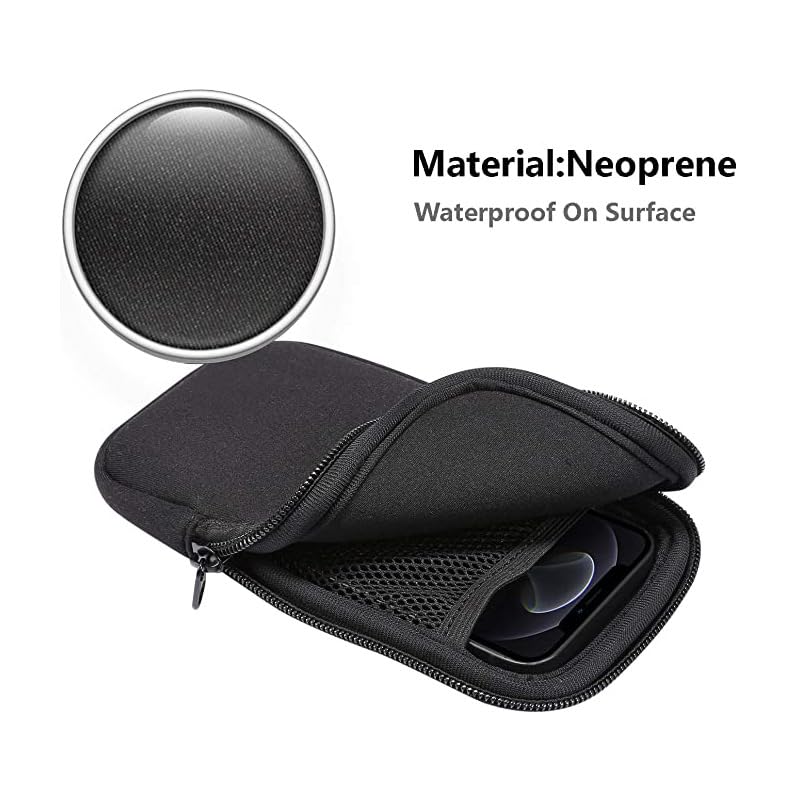 Neoprene Phone Pouch - Universal Cell Phone Bag with Zipper | Shock-Absorbing Slim Sleeve for Daily Protection & On-The-Go Use | Lightweight Phone Carrier with Neck Strap for Hands-Free Convenience
