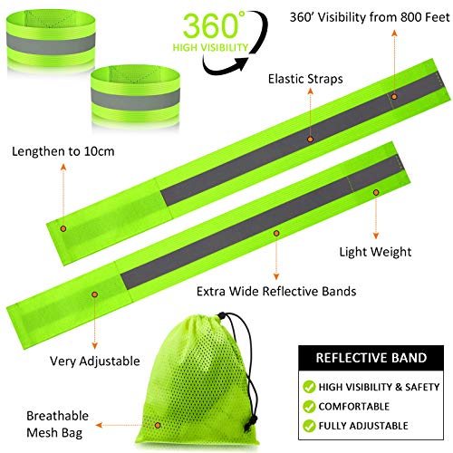 Sumind Reflective Running Gear Set for Woman Men Wrist Arm Ankle