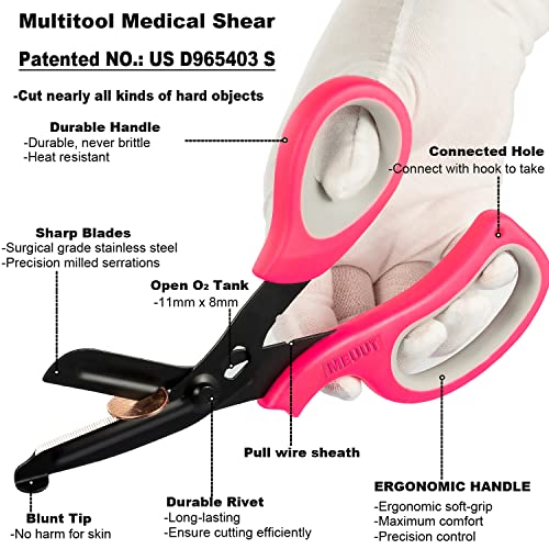 MEUUT Medical Scissors 2-Pack Trauma Shears for Nurses All Purpose Scissors - color: Pink+pink