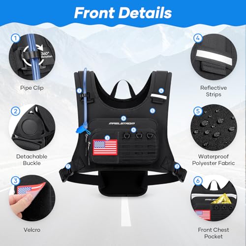 Maelstrom Hydration Running Vest with 2L Water Bladder for Men Women - color: Black