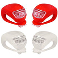 Malker Bicycle Light Front and Rear Silicone LED Bike Light Set - Bike Headlight and Taillight,Waterproof & Safety Road,Mountain Bike Lights,Batteries Included - color: 2pcs White & 2pcs Red, size: 4 lights