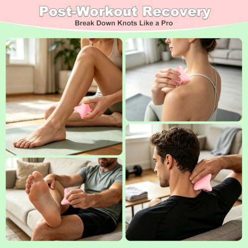 Manual Trigger Point Massager Ball–Deep Tissue Massage Tool - color: Blush Pink