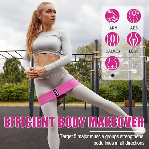 Seenelling 36 Pcs Fabric Resistance Bands - color: Rose Pink, style: Heavy Resistance
