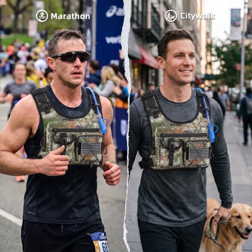 Criuage USA Patent Running Hydration Vest Backpack, Lightweight Chest Pack with 2.0L Water Bladder Bag Daypack for Hiking Running Cycling Race Marathon for Women Men - color: Cagreen