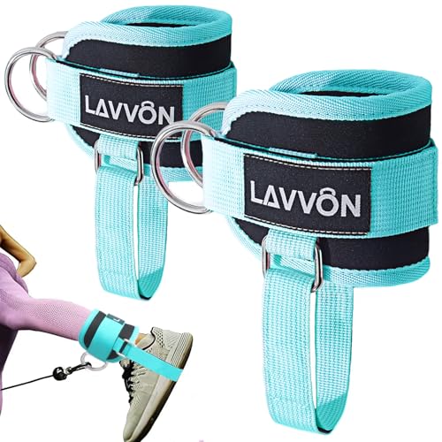 Ankle Straps for Cable Machines Kickbacks - Glute Workout Cuffs Padded - color: Mint