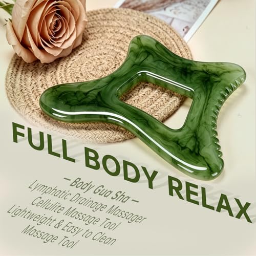 Body Gua Sha Tool Large Gua Sha Body Tool Cellulite Massage Tool (Resin) - color: Ink Green