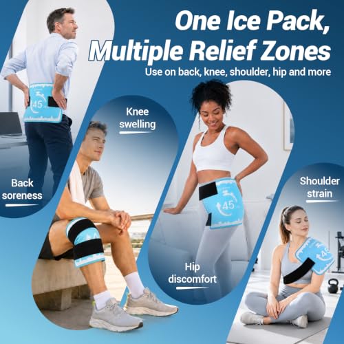 Comfytemp Gel Ice Packs for Injuries Reusable, 45 Min Long Lasting Ice Pack