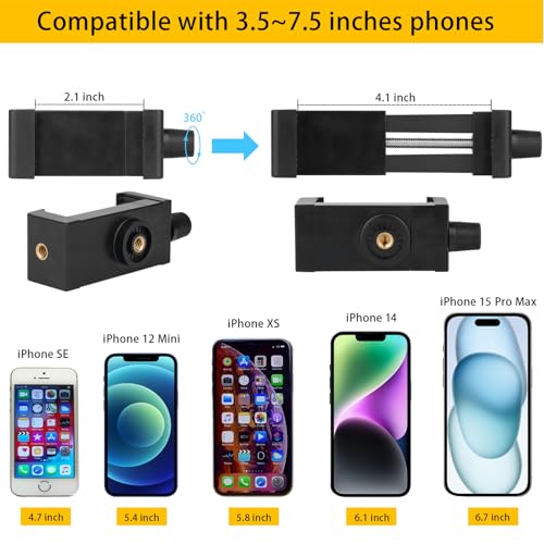Mippko Portable Flexible Cell Phone Holder Stand for Treadmill/Stroller/Elliptical/Car/Bike/Shopping Cart,Compatible with 3.5~7.5" iPhone/Smartphone, 27.5 inch/70cm Long Arm for Cellphone