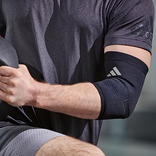 adidas Performance Climacool Elbow Support Sleeve - Elbow Support for Training, Competitions, and General Fitness - Ergonomic Design, Silicone Grip, Breathable Seamless Design - Black, Large - size: Large, style: adidas Performance Climacool Elbow Support