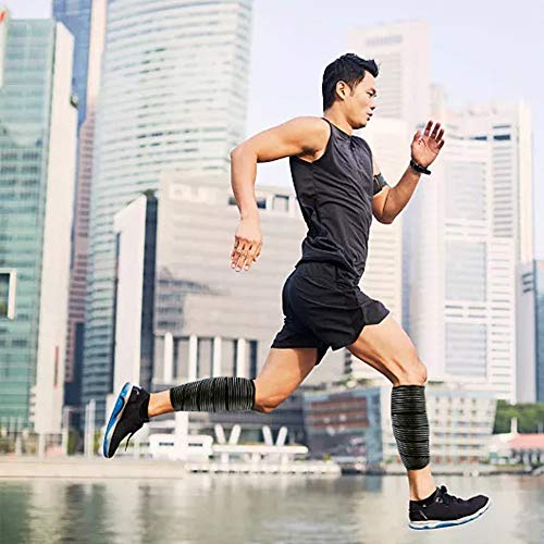 EULANT 90cm Elastic Knee/Calf Support Bandage Thigh Compression Wrap 1 Pair - color: Black, size: 90cm