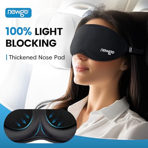NEWGO 3D Cooling Eye Mask, Weighted Eye Mask for Sleeping, Black (Pack of 2) - color: Black, size: 1 Count (Pack of 2)