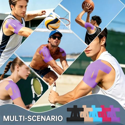 Precut Kinesiology Tape for Shoulder, 10 Pcs, Purple - color: Purple, size: 10 Pcs