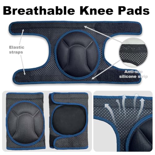Breathable Knee Pads for Gardening Adult Men & Women, Blue L, 1 Pair - color: Blue, size: Large