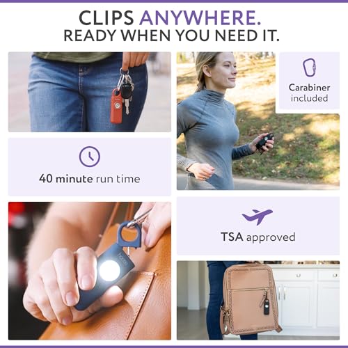 HOOTIE Personal Safety Alarm for Women, Men and Kids — 130dB Personal Alarm Keychain, Pull Pin Safety Alarm Keychain with Strobe Light, Self-Defense Alarm for Campus, Travel and Running — Navy - color: Navy