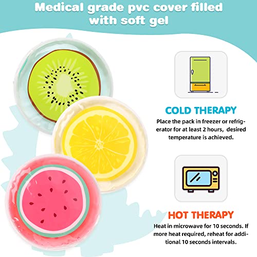 Hilph Kids Ice Packs for Boo Boos, 3 Fruit Ice Packs for Injuries Reusable
