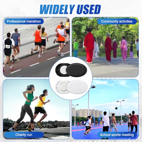 10 Pairs Race Bib Magnets, Plastic Magnetic Race Number Holders Race Bib Clips Running Bib Buckles Bib Fasteners Bib Pins Magnetic Marathon Bib Clips for Running Triathlon Cycling (Oval)