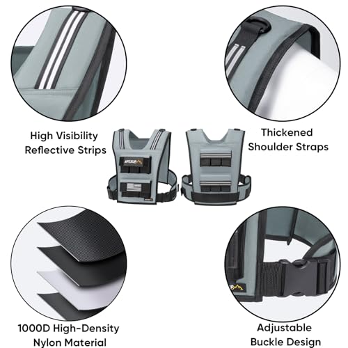 APEXUP Weighted Vest Men, Adjustable Weight Vest for Running - color: Grey, size: With Weights-30lbs