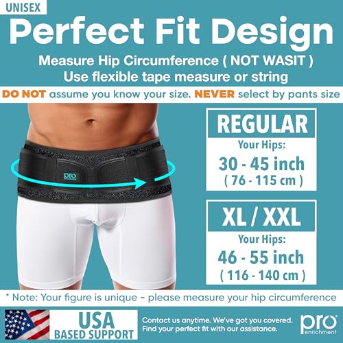 Sacroiliac Hip SI Belt USA Patented SI Joint Belt for Women & Men -Black-XL - color: Black