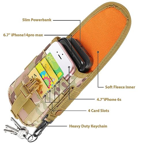 SOWHUP Tactical Molle Pouch Cell Phone Pouch Holster Small Utility EDC Pouch Gadget Organizer Bag - color: MC2