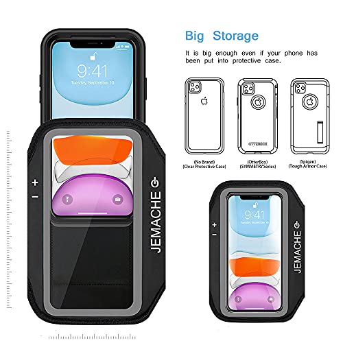 Running Armband for iPhone 17 16 15 14 13 12 Pro (Black) - color: Black