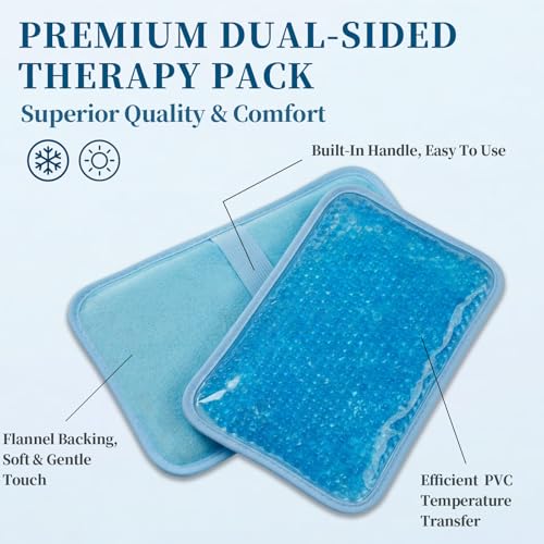 2 Pack Ice Pack with Strap – Flexible Gel Pack for Targeted Hot & Cold Therapy, Gel Bead Ice Pack for Knee Shoulder Back or Wisdom Tooth Support, Ice Packs for Injuries Portable Compress - size: 2 Pack