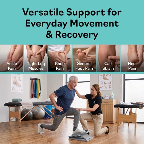 Slant Boards for Exercise, Wooden Slant Board, Calf Stretch Board with 7 Incline Angles, Velour Board, Balance Board & Calf Stretcher, Portable Incline Board for Physical Therapy, Ankle Mobility, Heel & Knees - color: Gray