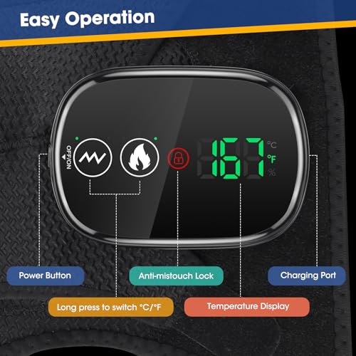 WoloyHeatie Cordless Shoulder Heating Pad with Massage, FSA Eligible Items - color: Black