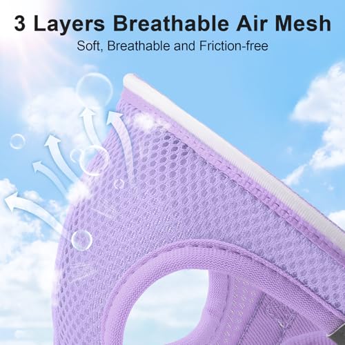 Light Up Dog Harness, Rechargeable LED Dog Harness for Small Medium Dogs - color: Lavender Purple, size: L