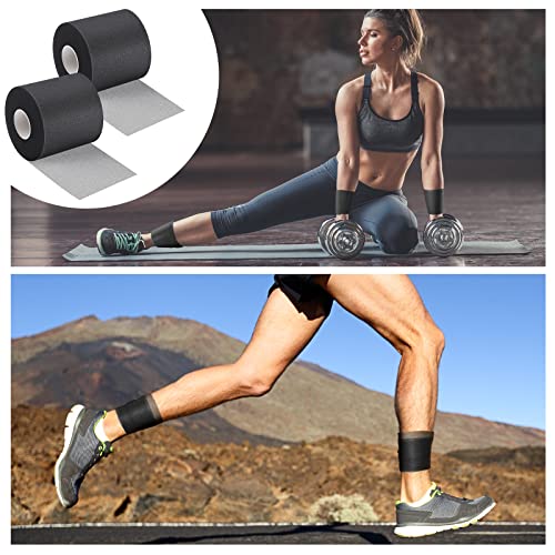 Nuanchu Pre Wrap Athletic Tape 12 Rolls x 30 Yards Prewrap, Black - color: Black