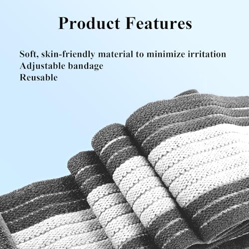 4-Pack Ice Pack Straps,35.5"x3"Elastic Ice Pack Wrap Holder with Hook&Loop - color: Gray and White