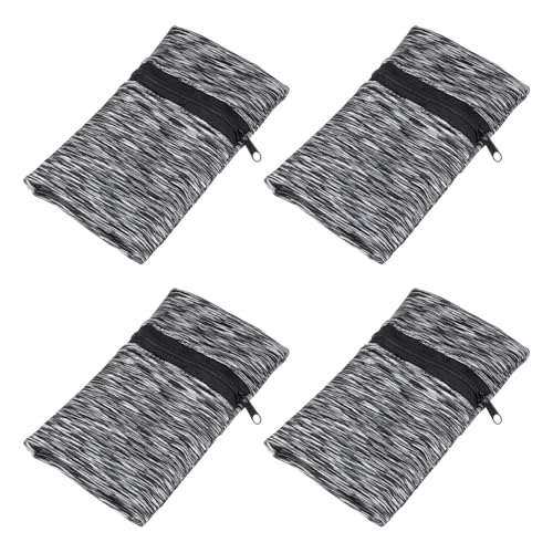 Wrist Pouch Wrist Wallet Wristband with Zipper Sports Sweatbands - color: Dark Gray