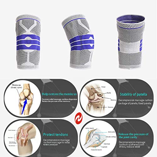 Knee Brace Compression Sleeve for Knee Pain Wraps Patella Stabilizer with Silicone Gel Spring Support, Hinged Kneepads Protector for Meniscus Tear Arthritis Men Women - size: S (Pack of 2)