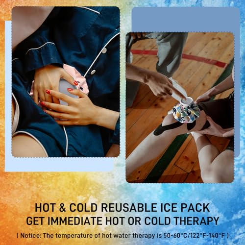 Ice Pack Bags for Injuries Reusable 3 Packs, Cold Pack Water Bag Hot Bag for Pain Relief, Leak-Proof Elastic Ice Bag, Size 6 9 11“ - style: Set 1