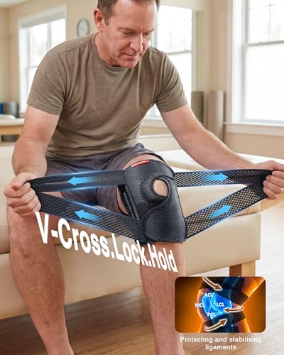 Meniscus Knee Brace for Women and Men, Knee Support with Side Stabilizers-M - size: Medium