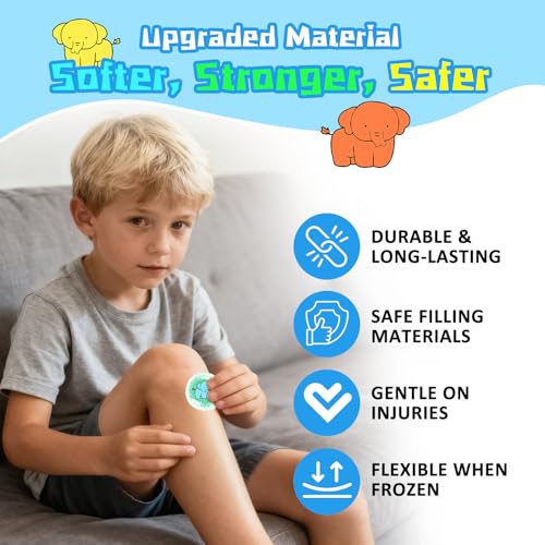 10Pack Kids Ice Packs for Injuries - Reusable Small Gel Ice Packs for Teething Pain Relief, Baby Fever Reduction, Bumps & Bruises - Flexible Cold Compress for First Aid Kit