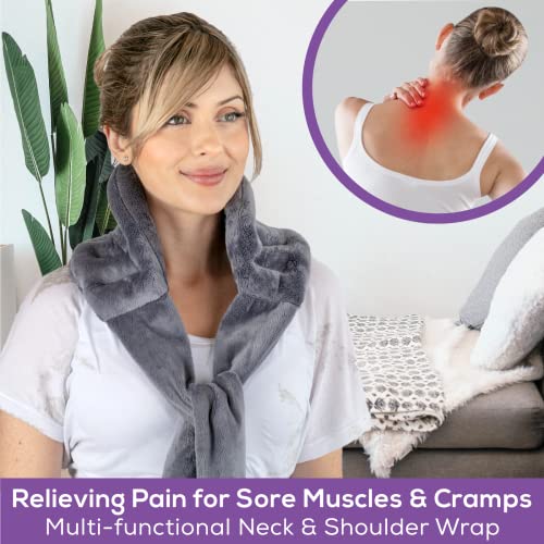 Microwavable Heating Pad with Straps, Medium, Gray, Hot/Cold Therapy - color: Gray, size: Medium