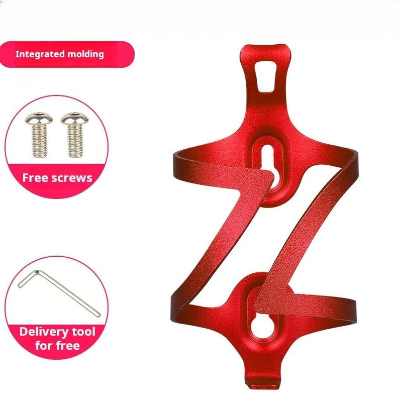 Aluminum Bike Water Bottle Holder, Water Bottle Cages for Bike (Red) - color: Red