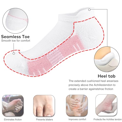 cuangya Ankle Socks Women Athletic Running Cushion Low Hiking Sock 5-6 Pair - color: 5 Pairs Classic Retro, size: 5-8
