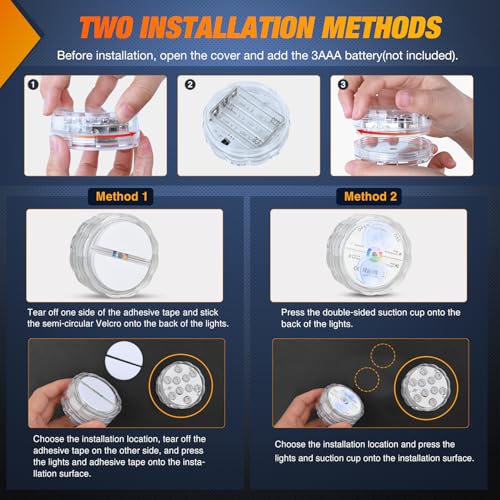 Nilight Marine Boat Light 4 PCS 10LED RGB Wireless Multi Color Lights - color: 4PCS RGB Boat Light